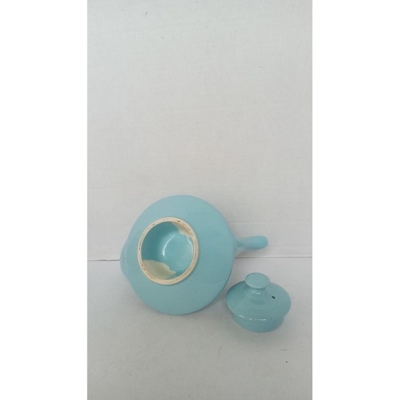 Ceramic Teapot Blue Pastel Tea Pot with Lid Kitchen Decor Tableware - Picture 3 of 7